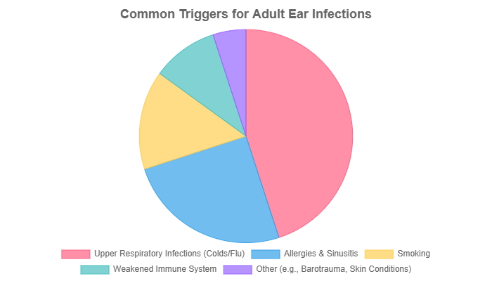 Common triggers for adult ear infections