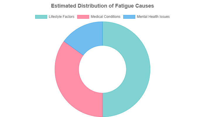 Estimated distribution of fatigue causes