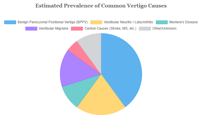 Estimated prevalence of common vertigo causes
