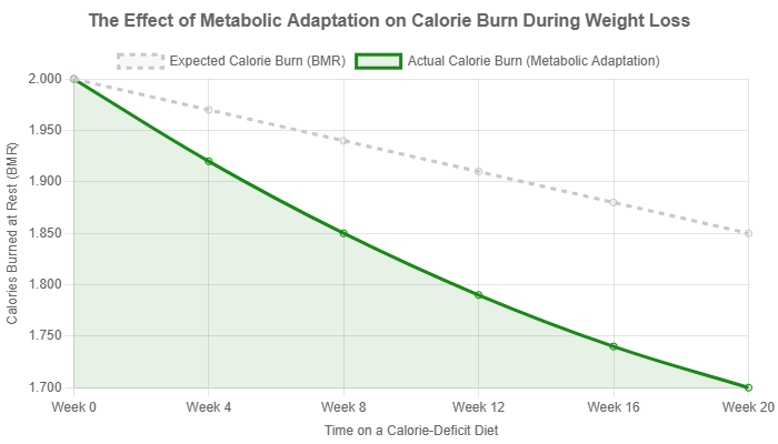 The effect of metabolic adaptation on calorie burn during weight loss