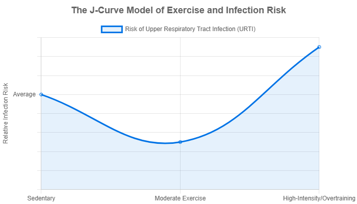The J-curve model of exercise and infection risk