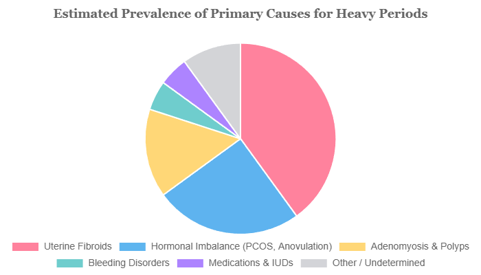 Estimated prevalence of primary causes for heavy periods