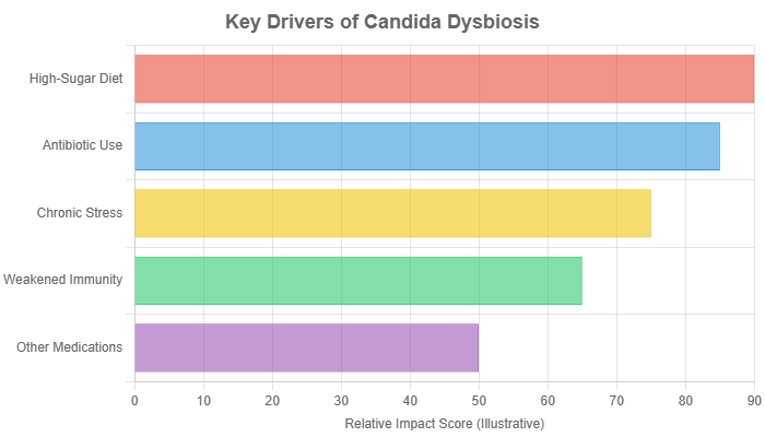 Key drivers of candida dysbiosis